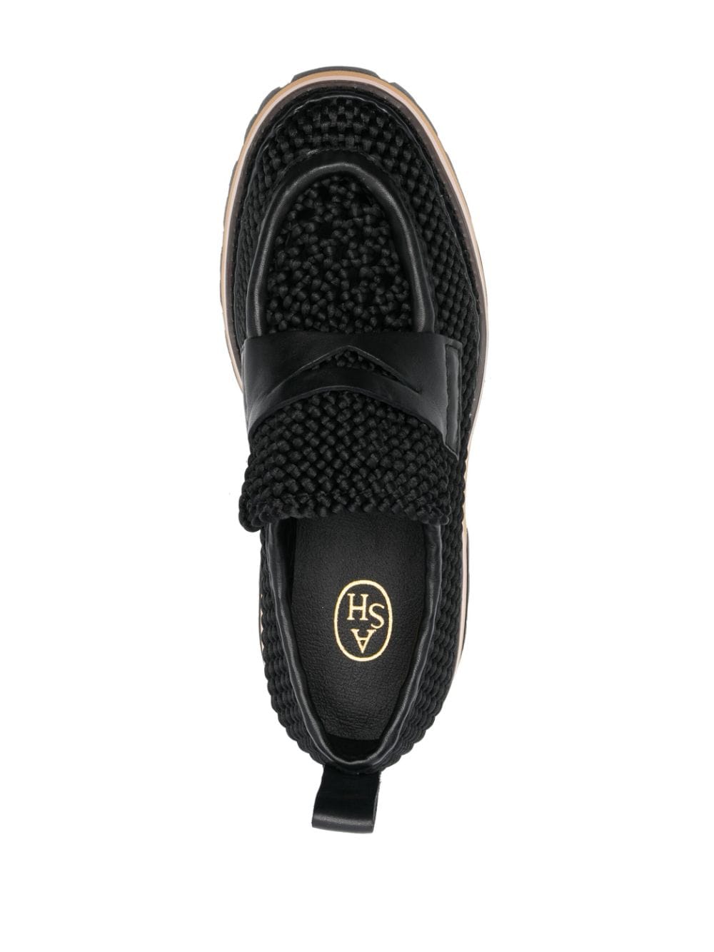 Shop Ash Genial Textured Leather Loafers In Black