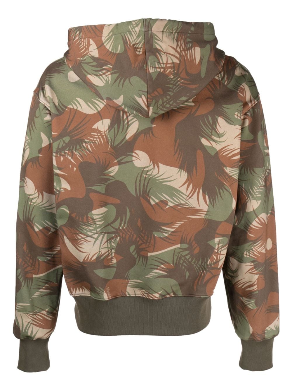 Shop Moschino Palm Tree-print Cotton Hoodie In Green