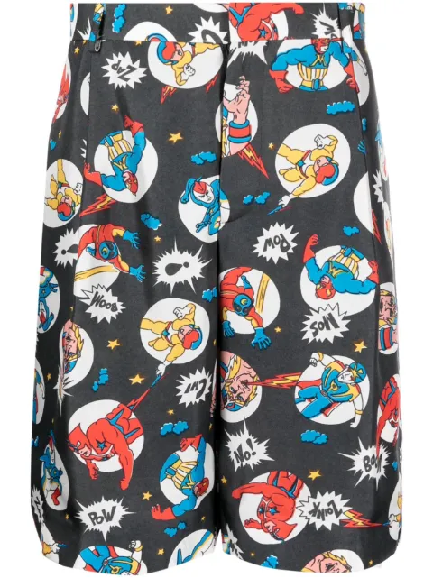 Moschino bermudas de seda con cómic estampado
