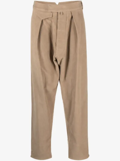 Moschino pleat-detail cotton straight trousers