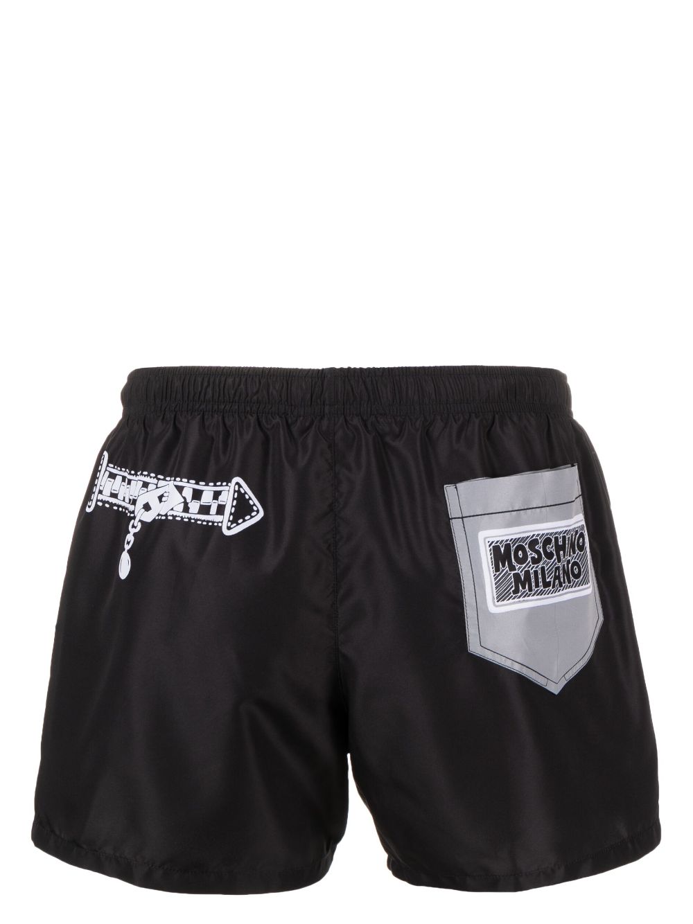 Moschino Zwembroek met logoprint - Zwart