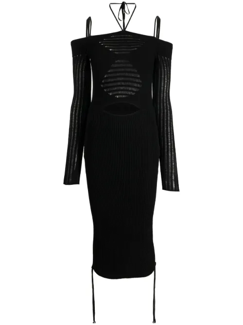 Robe mi-longue en maille à épaules dénudées - ANDREĀDAMO - Modalova