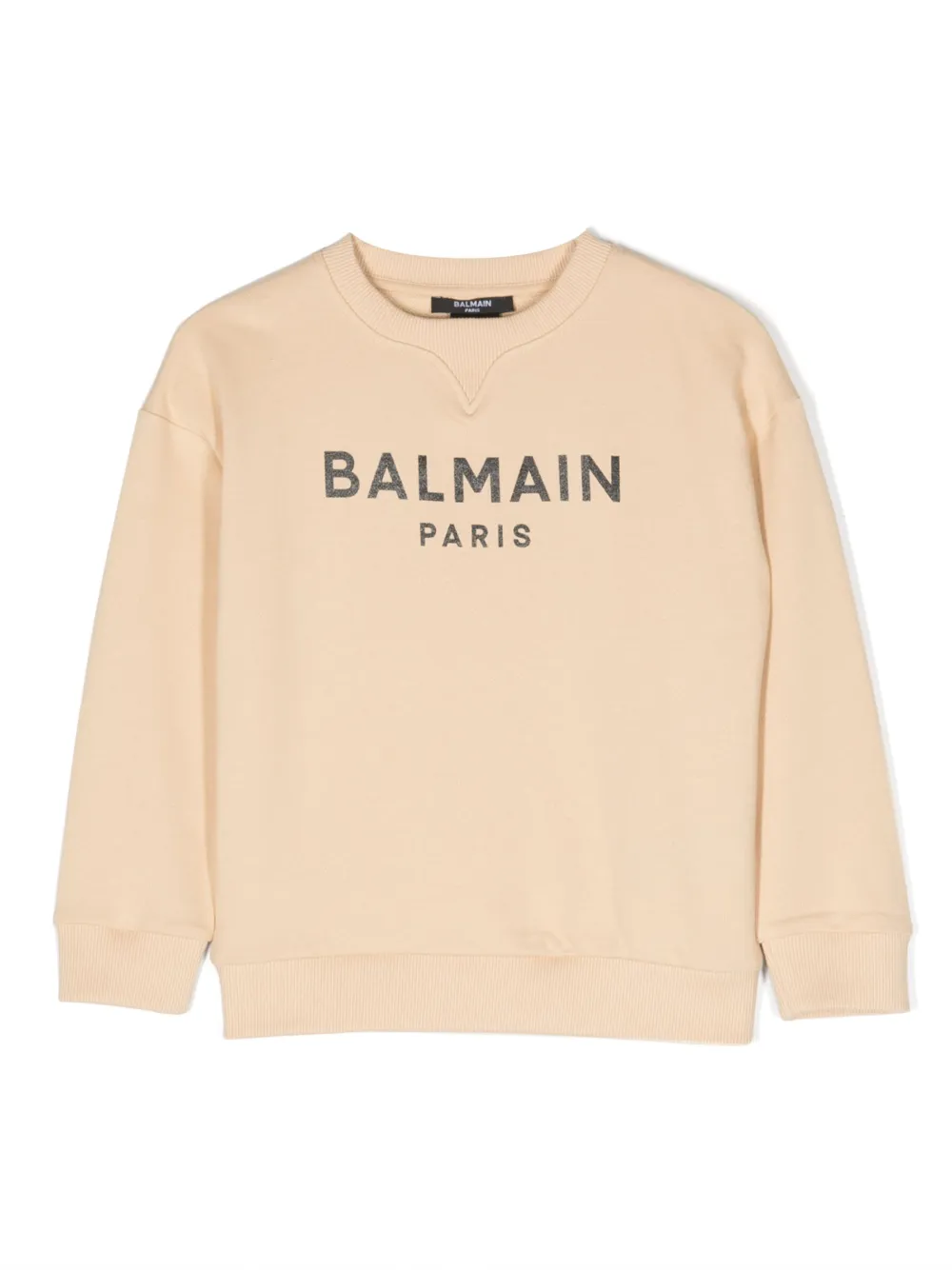 Balmain Kids' Logo-print Long-sleeved Sweatshirt In Brown