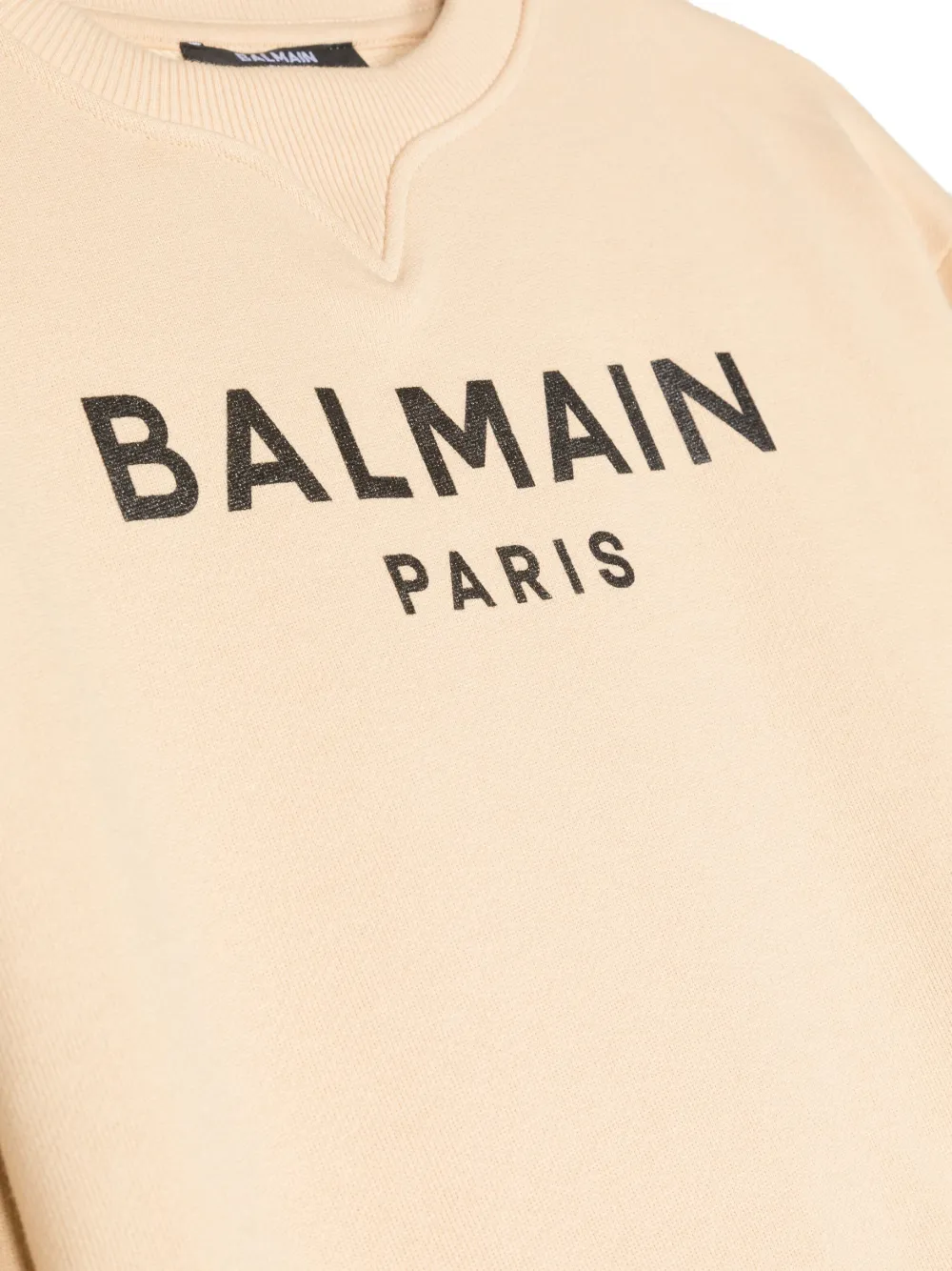 Balmain Logo-print Long-sleeved Sweatshirt In Brown