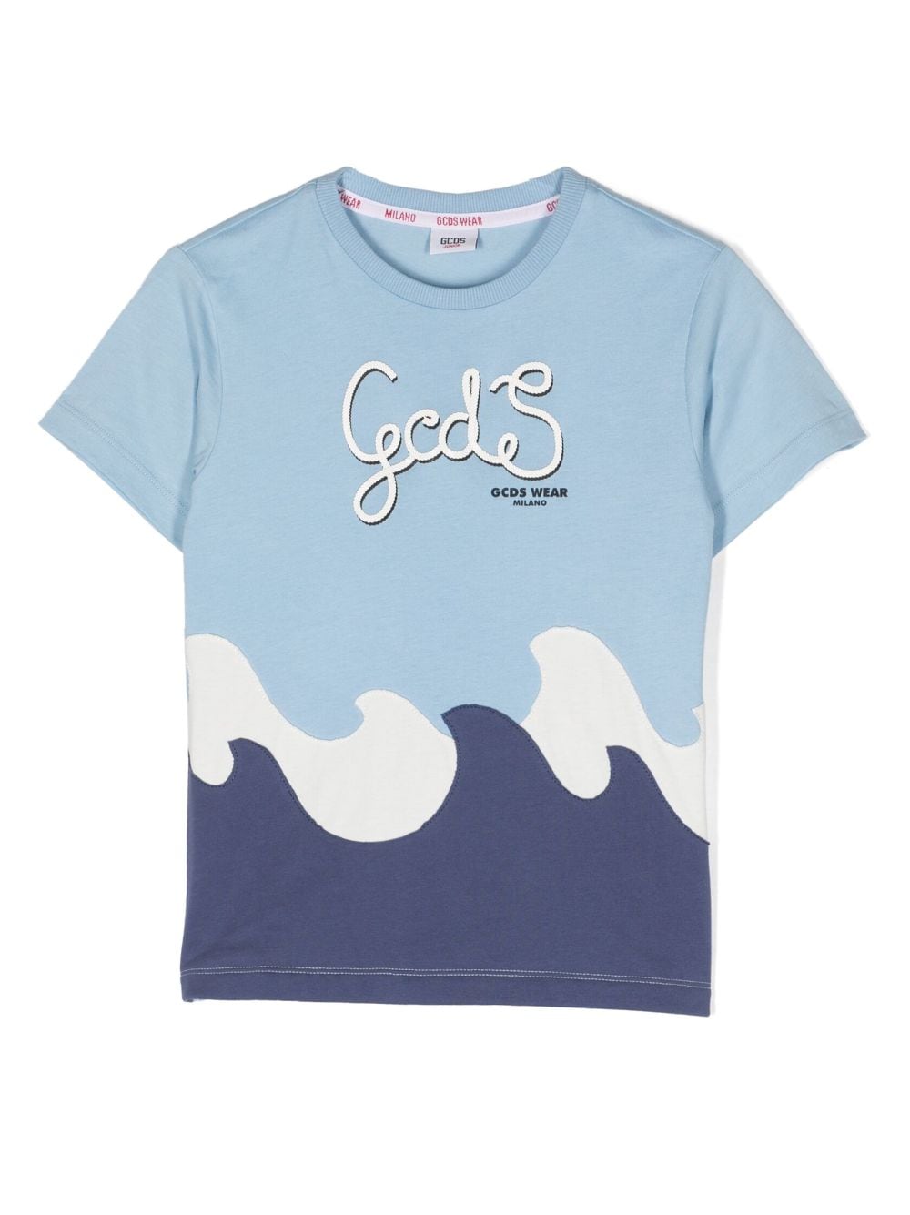 Gcds Kids graphic-print cotton T-shirt - Blue
