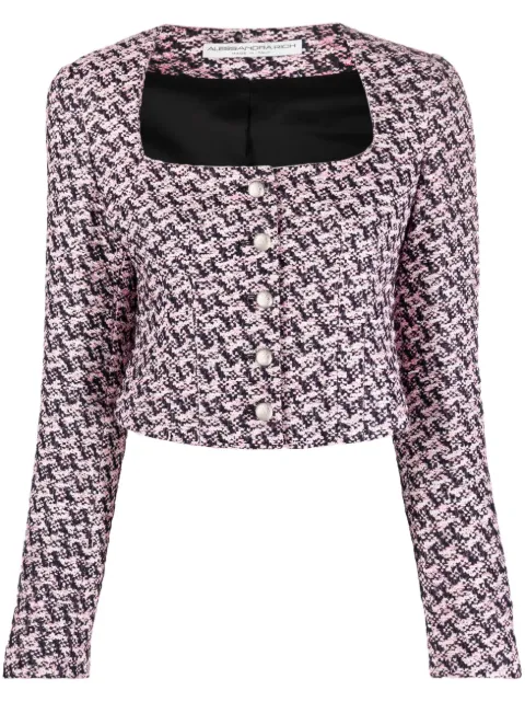 Alessandra Rich houndstooth cropped jacket