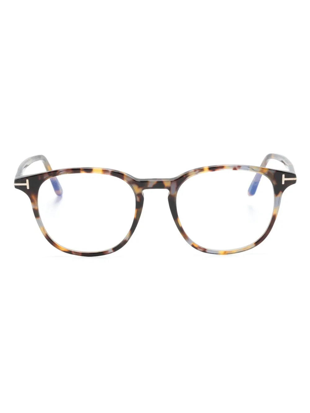 Tom Ford Tortoiseshell-effect Oval-frame Glasses In Multi