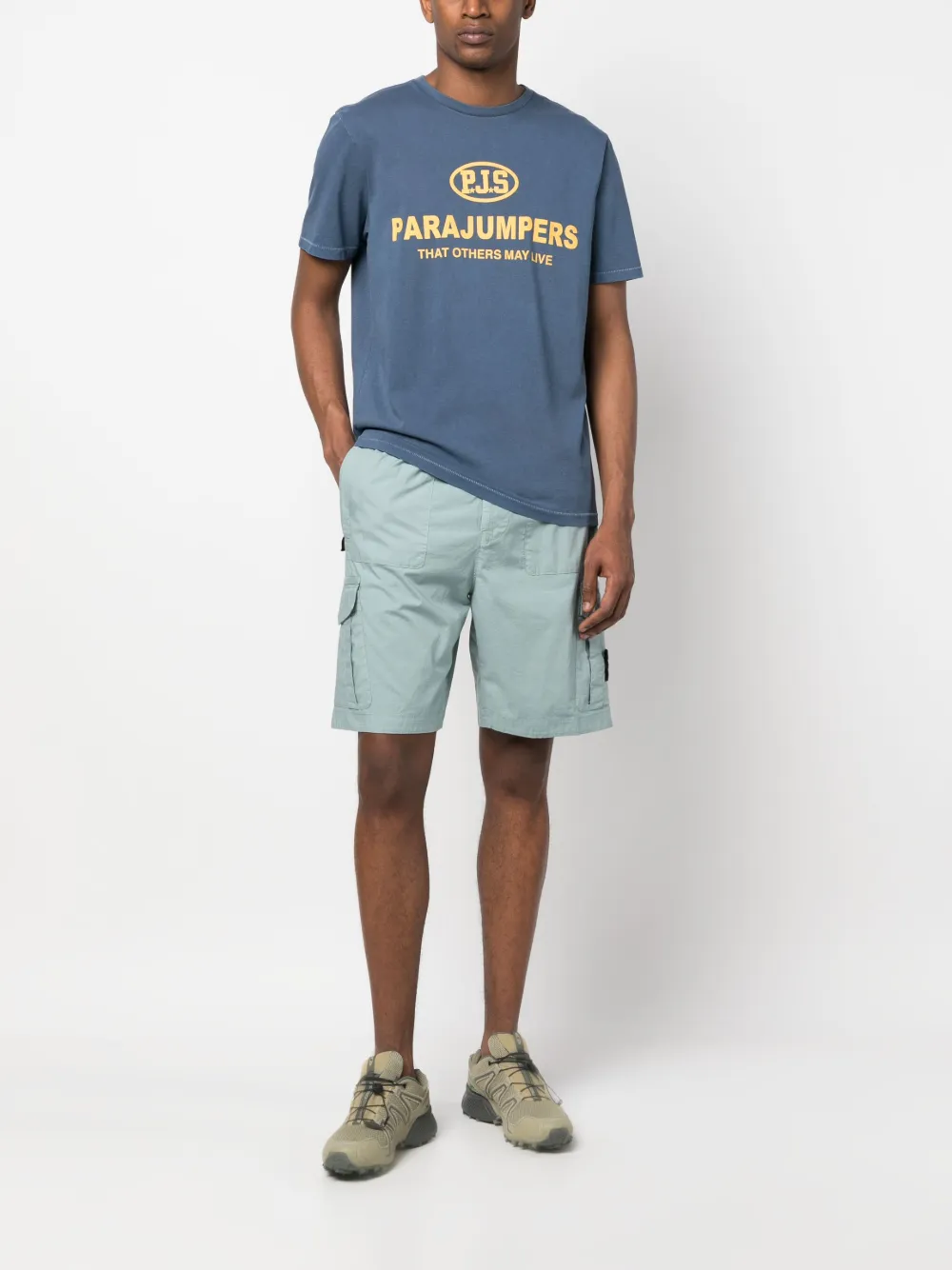 Parajumpers T-shirt met logoprint - Blauw