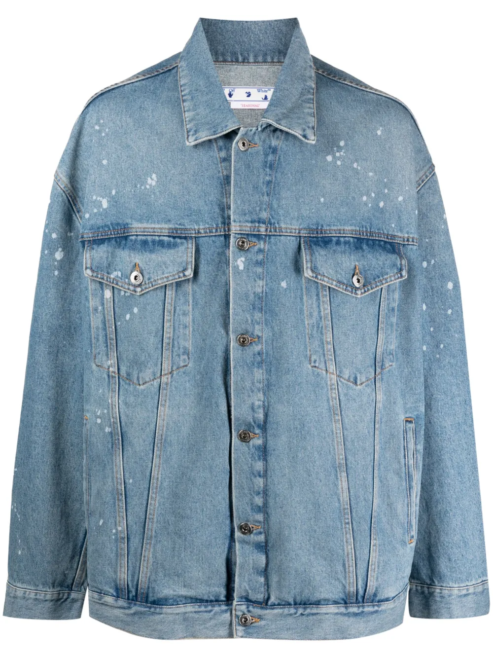 OffWhite Oversized splatterdetail Denim Jacket Farfetch
