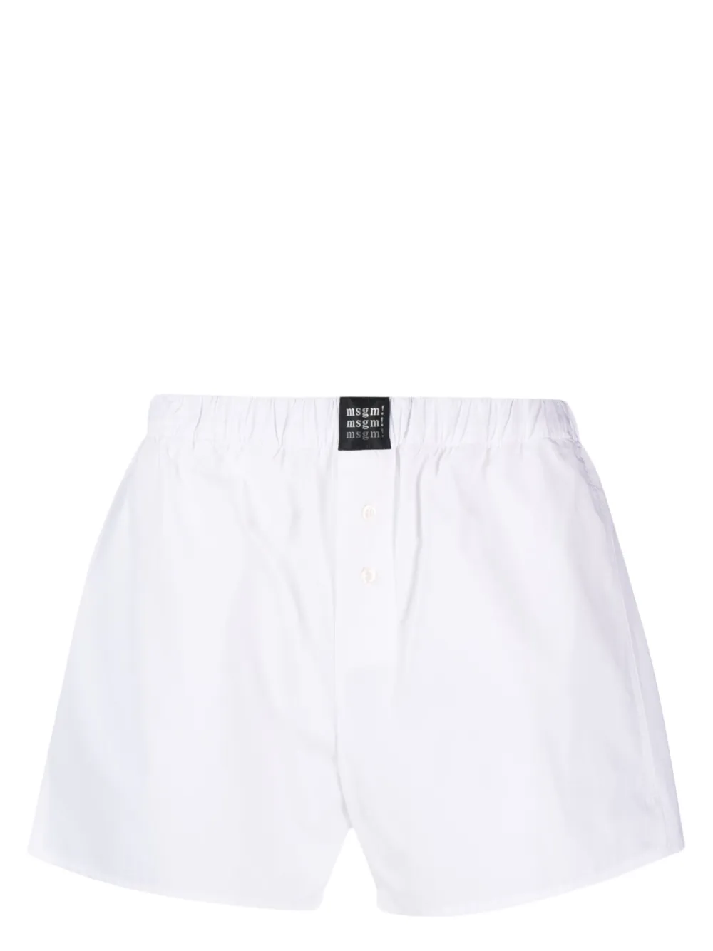 MSGM logo-patch organic-cotton shorts - White