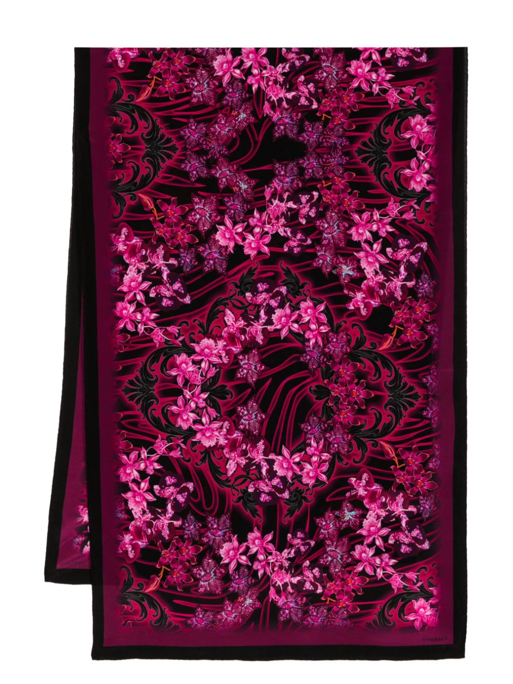 floral-print silk scarf