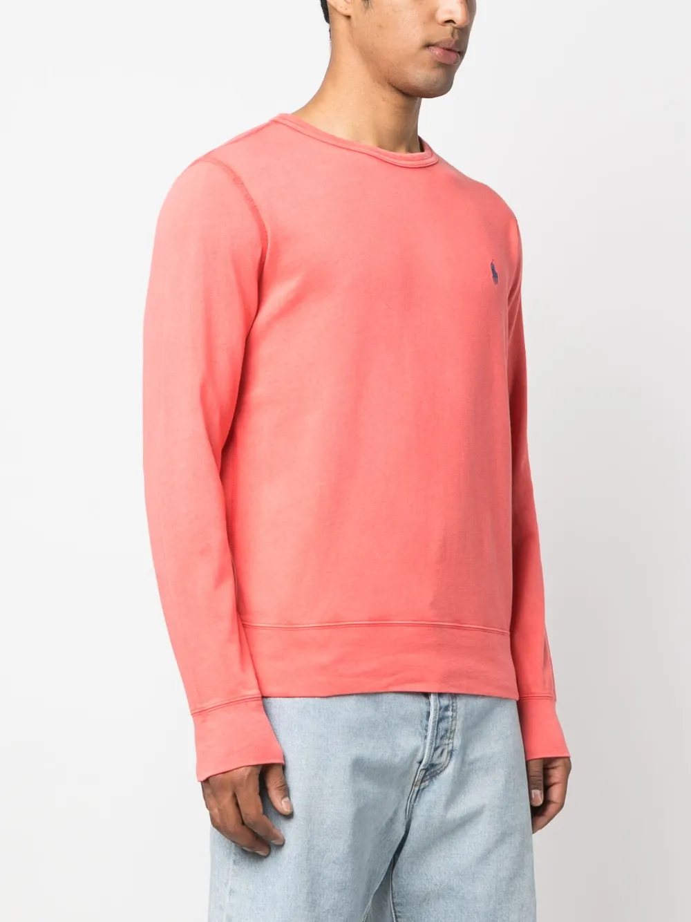 Shop Polo Ralph Lauren Logo-embroidered Cotton Sweatshirt In Red