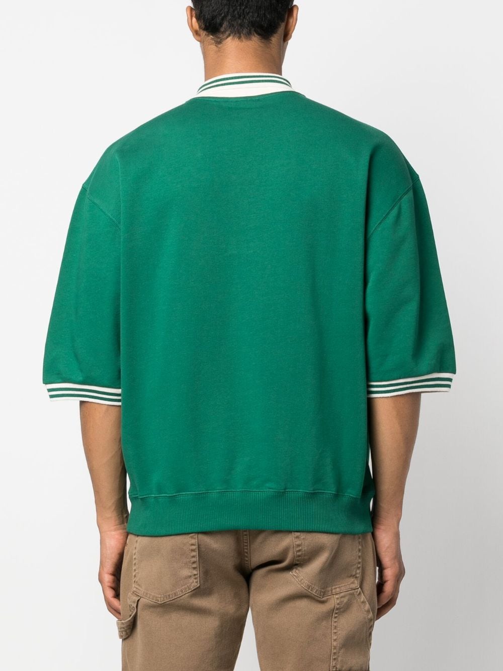 Shop Drôle De Monsieur Logo-embroidered Cotton Polo Shirt In Green