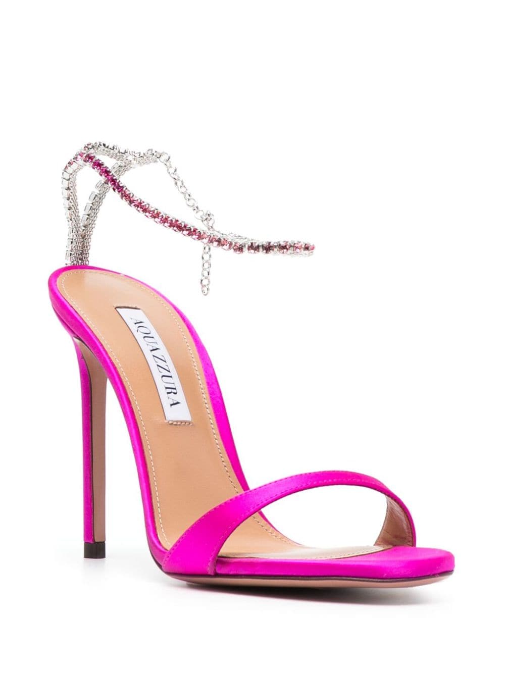 Shop Aquazzura Crystal-embellished 120mm Sandals In Pink