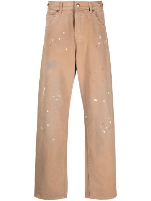 DARKPARK pantalones rectos con salpicaduras de pintura estampadas 
