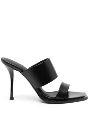 Alexander McQueen レザーミュール | ブラック | FARFETCH JP