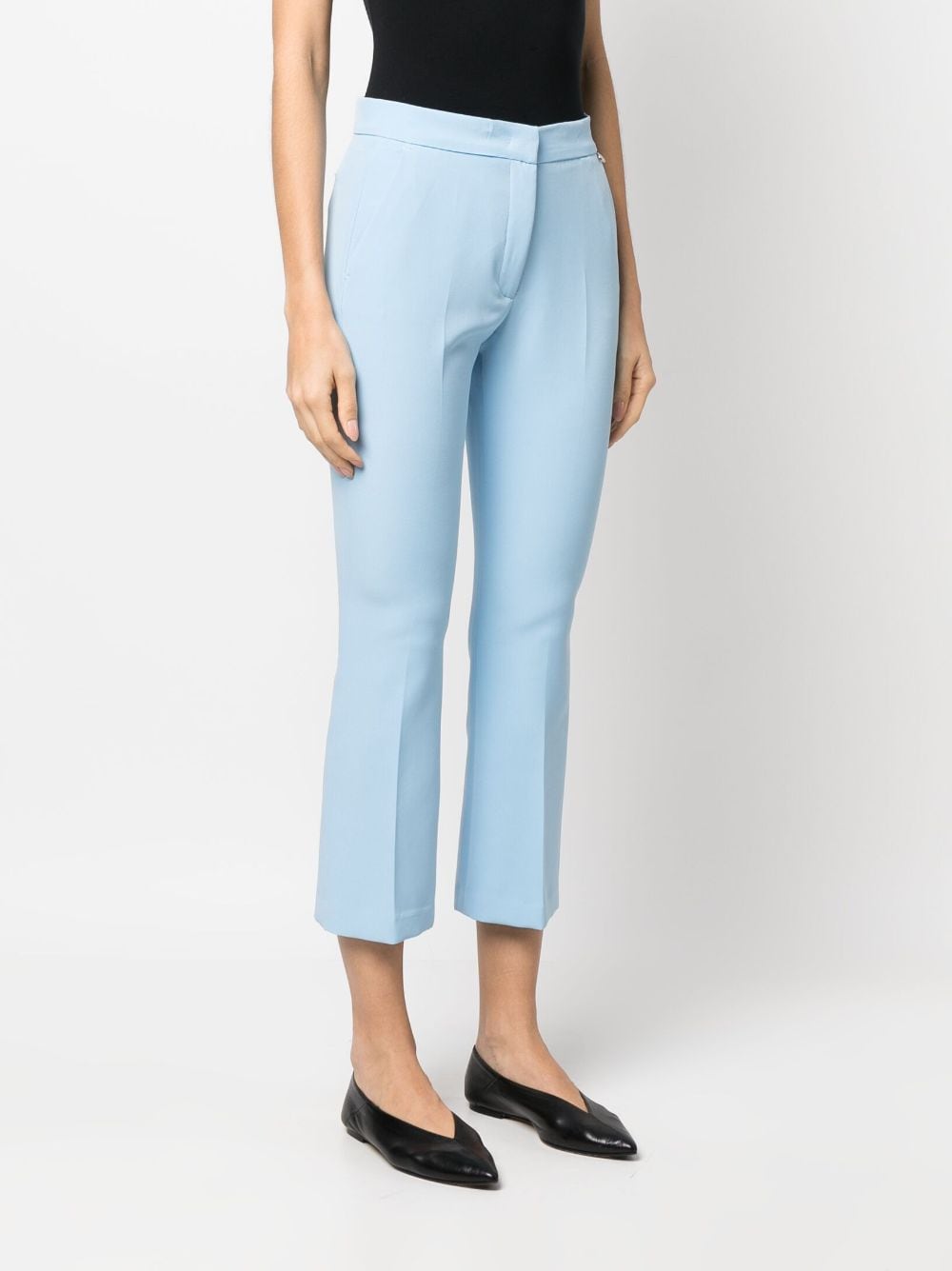 Shop Liu •jo Slim-fit Cropped Trousers In Blau