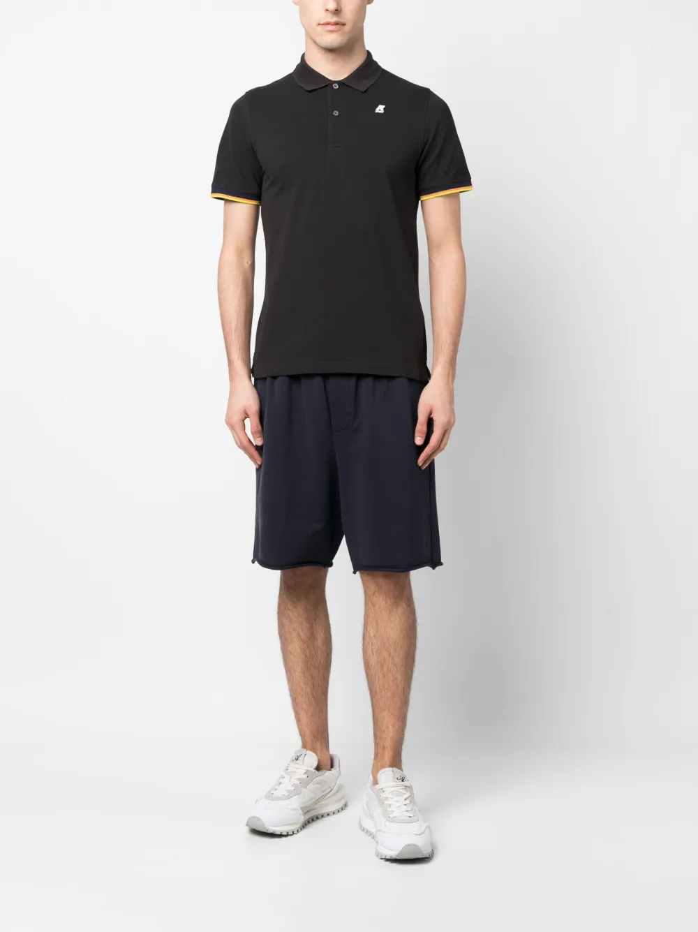 K-Way Poloshirt met logopatch - Zwart