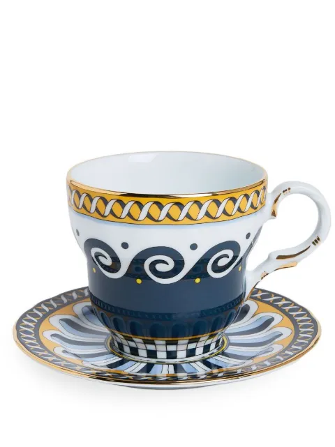 La DoubleJ plato y taza con motivo de onda