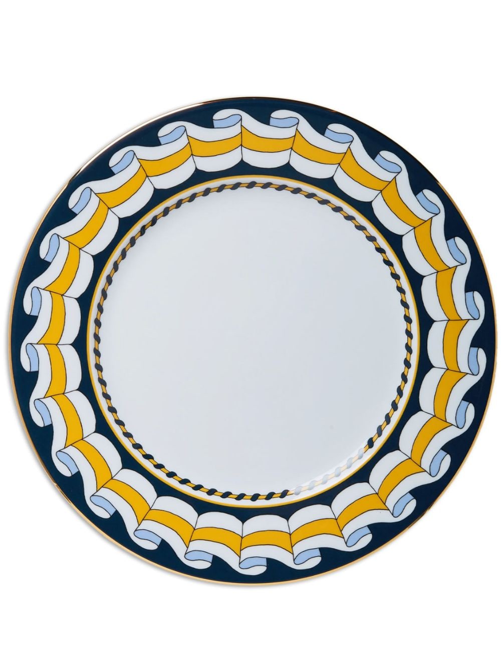 La Doublej Patterned Porcelain Charger Plate In White