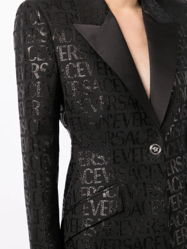 Versace Versace Allover single-breasted Blazer | Black
