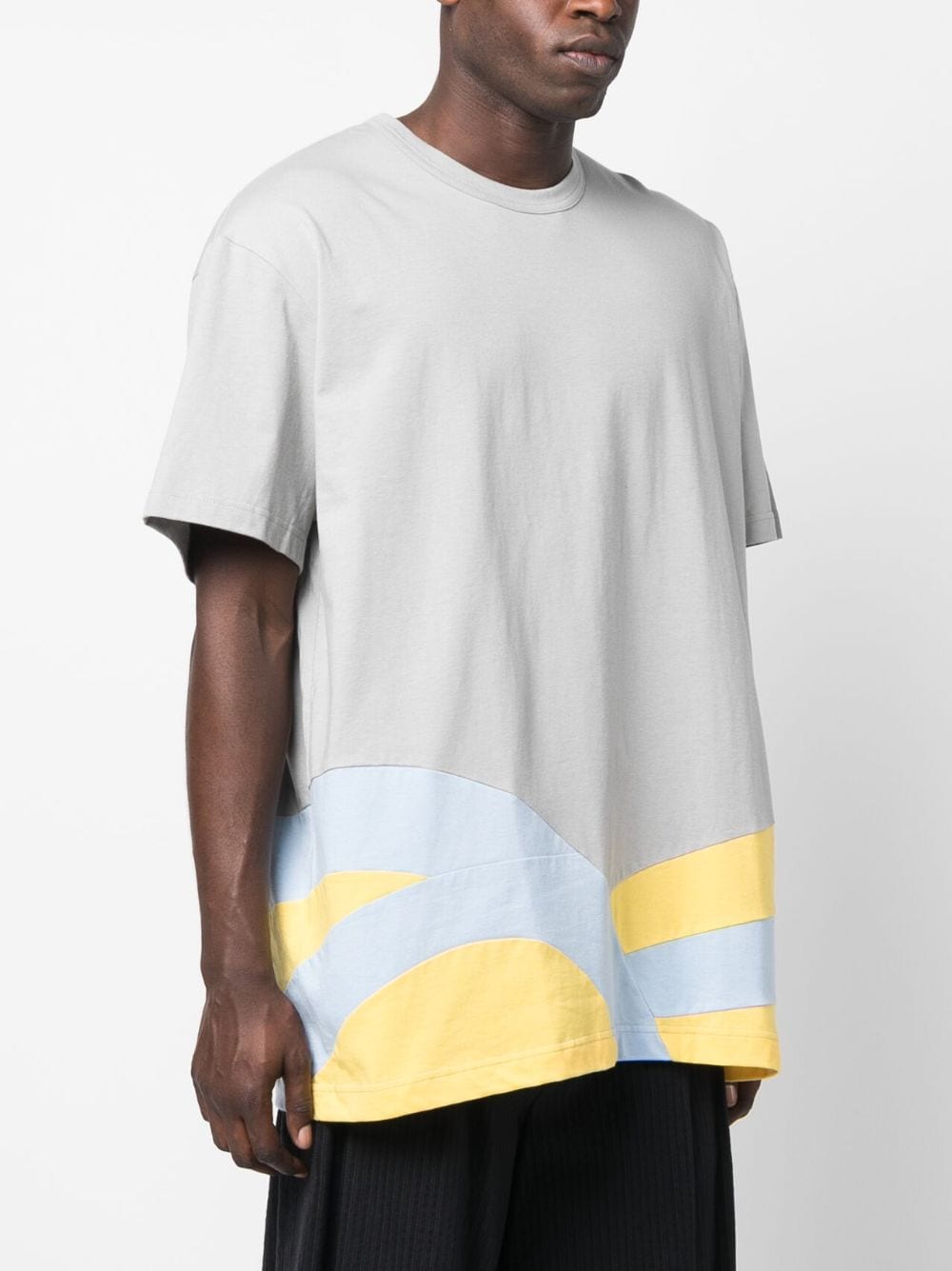 Shop Comme Des Garçons Homme Deux Contrasting-detail Cotton T-shirt In Grau