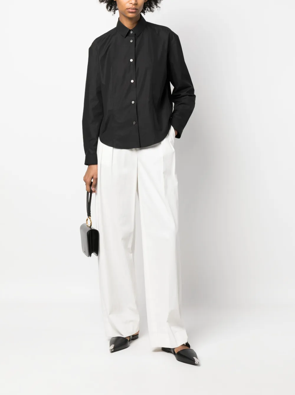 The Row Katoenen blouse - Zwart