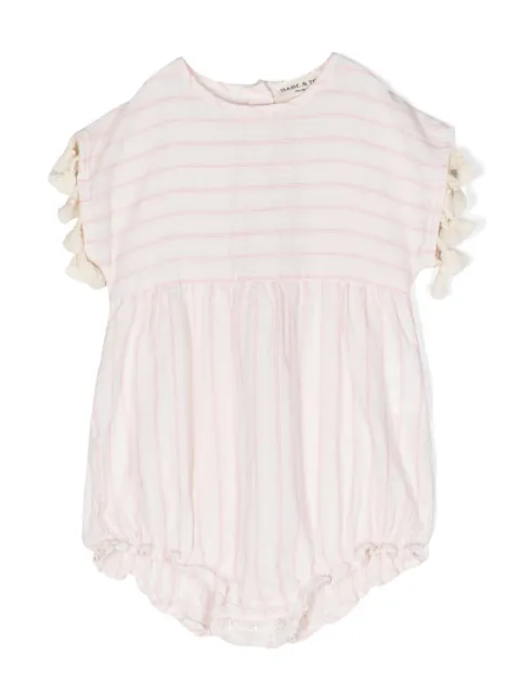 Babe And Tess stripe-print cotton romper