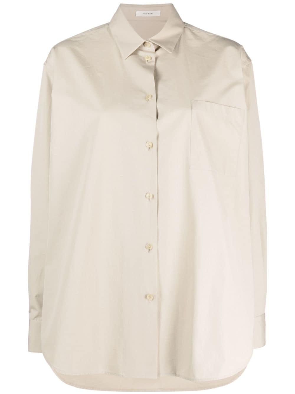 The Row Pocket Cotton Shirt In Neutral