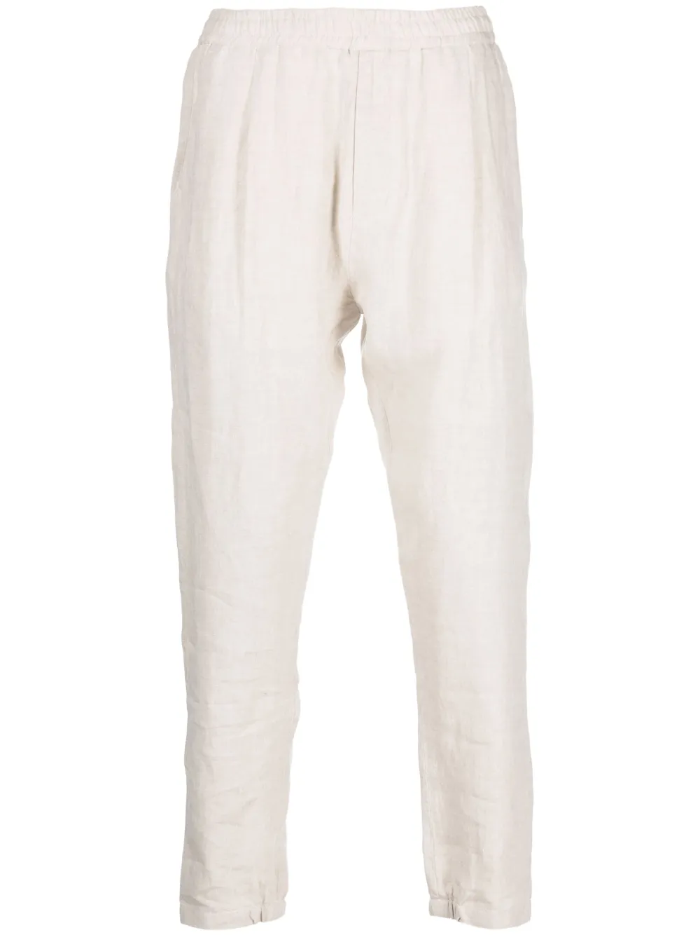 Low Brand Elasticated-waist Linen Trousers In White