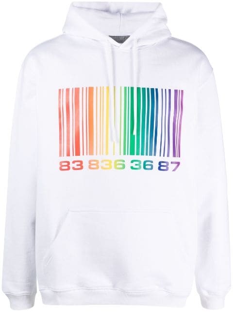 VTMNTS barcode-print cotton-blend hoodie