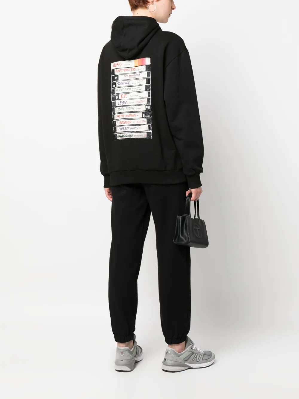 Throwback. Hoodie met print - Zwart