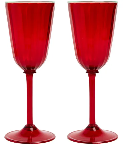 La DoubleJ lot de 2 verres à vin Rainbow Murano