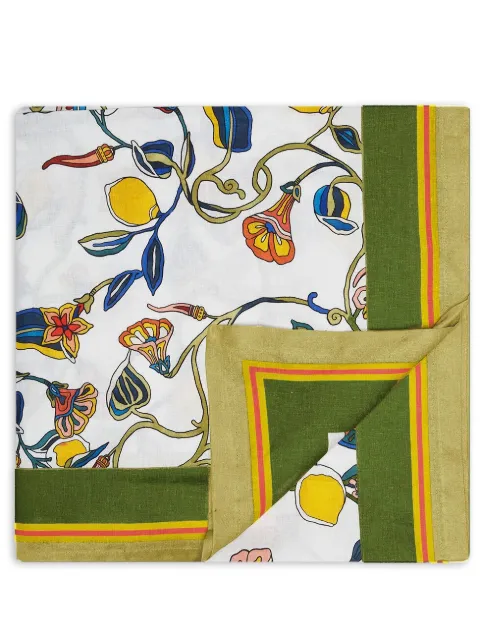La DoubleJ floral-print linen tablecloth