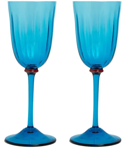 La DoubleJ Set di 2 bicchieri da vino Rainbow Murano