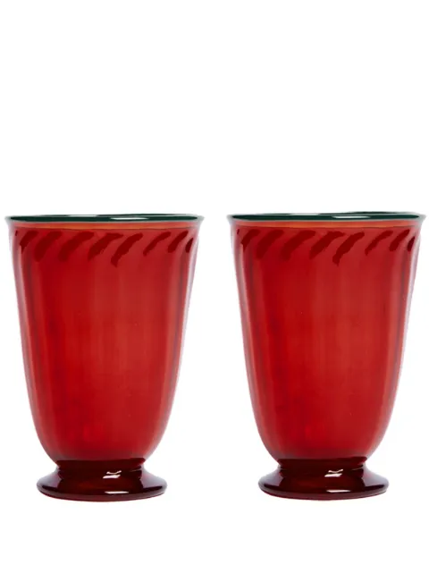 La DoubleJ Set aus zwei Rainbow Murano-Gläsern