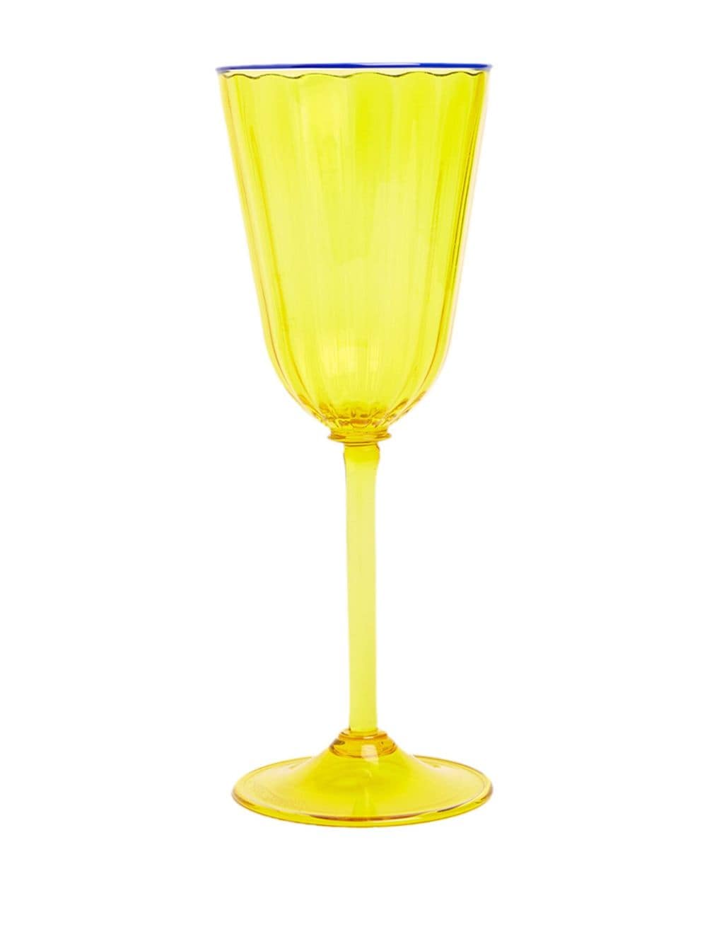 Shop La Doublej Rainbow Murano Wine Glasses (set Of 2) In Yellow