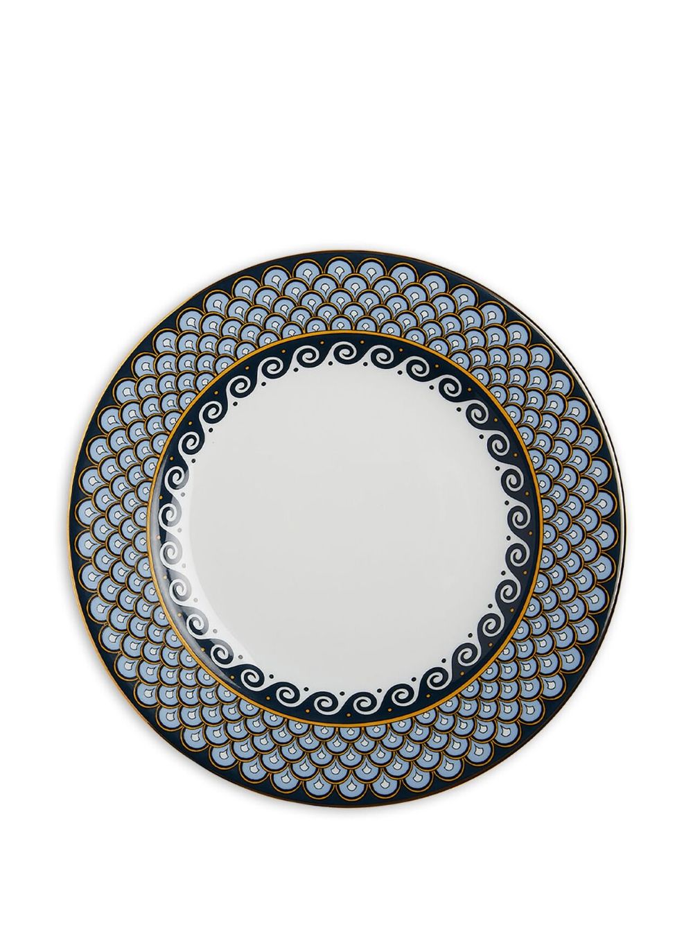 Shop La Doublej Graphic-print Dinner Plates In Blue