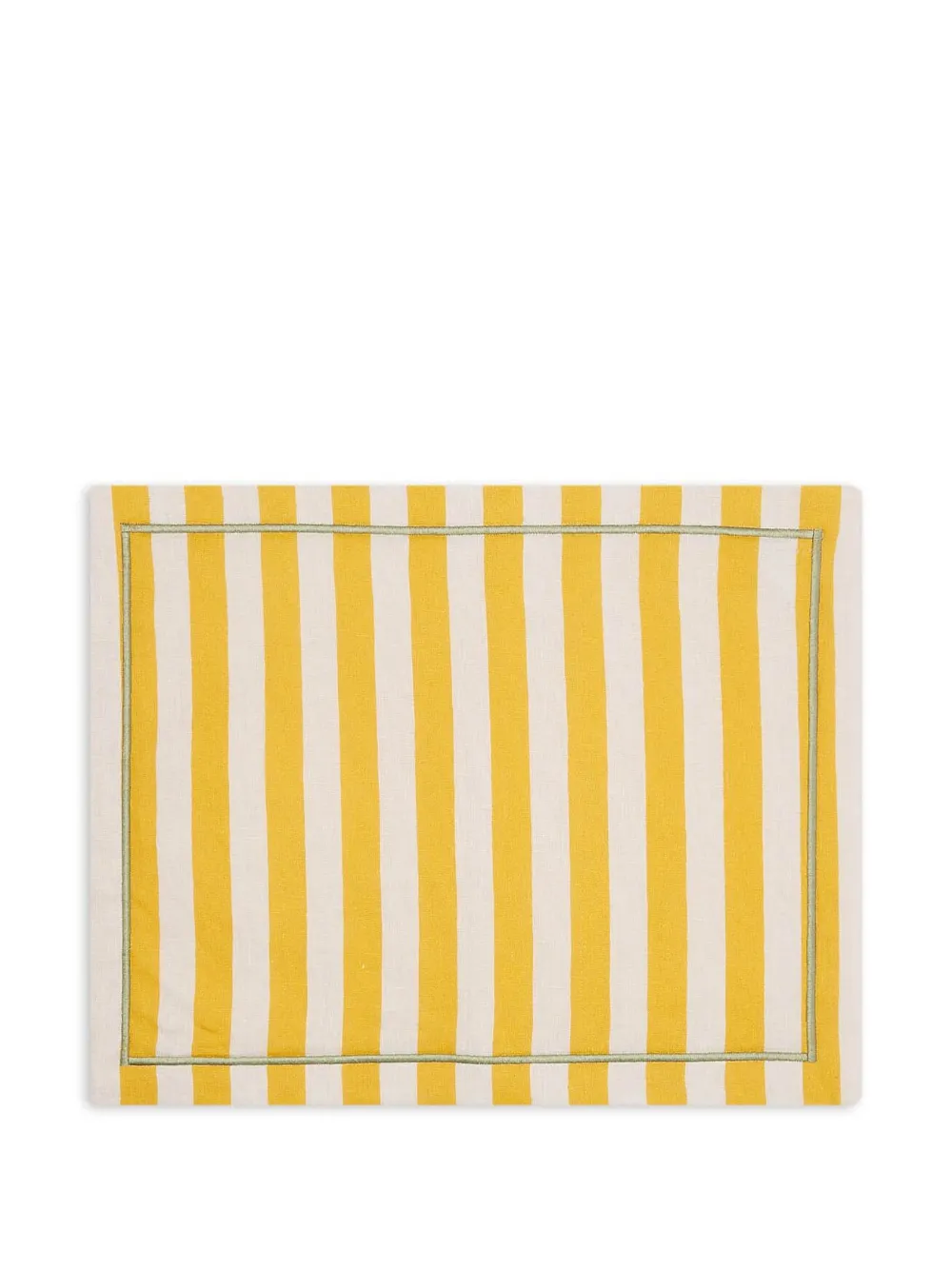 La Doublej Stripe-pattern Table Mat Set In Yellow