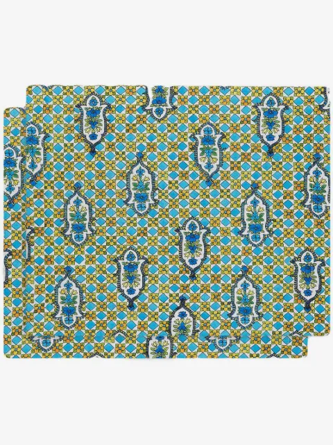 La DoubleJ floral-print table mat set