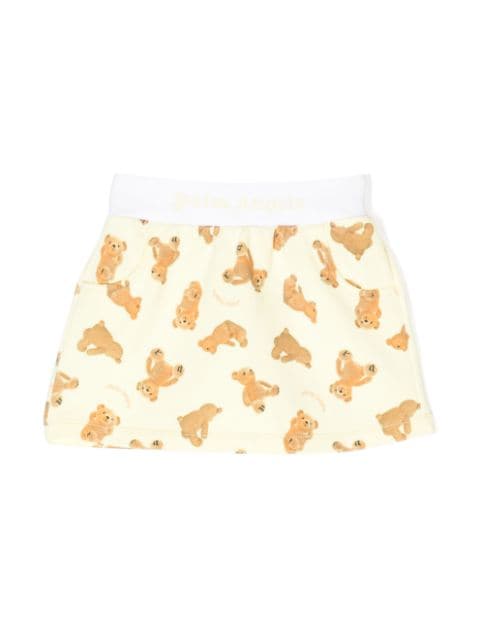Palm Angels Kids teddy bear-print mini skirt