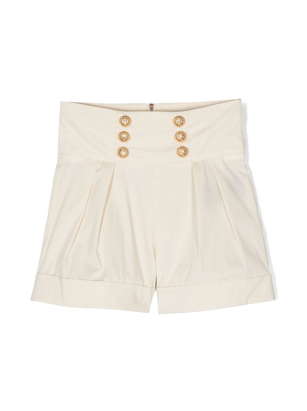 Balmain Kids decorative button-detailing pleated shorts - Neutrals