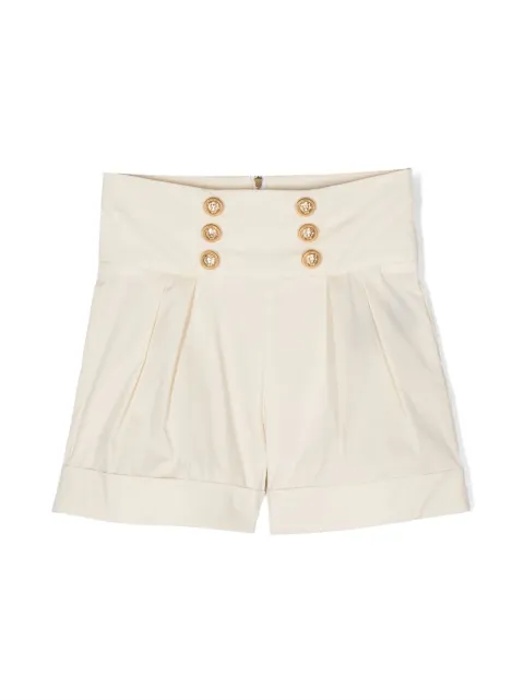 Balmain Kids decorative button-detailing pleated shorts