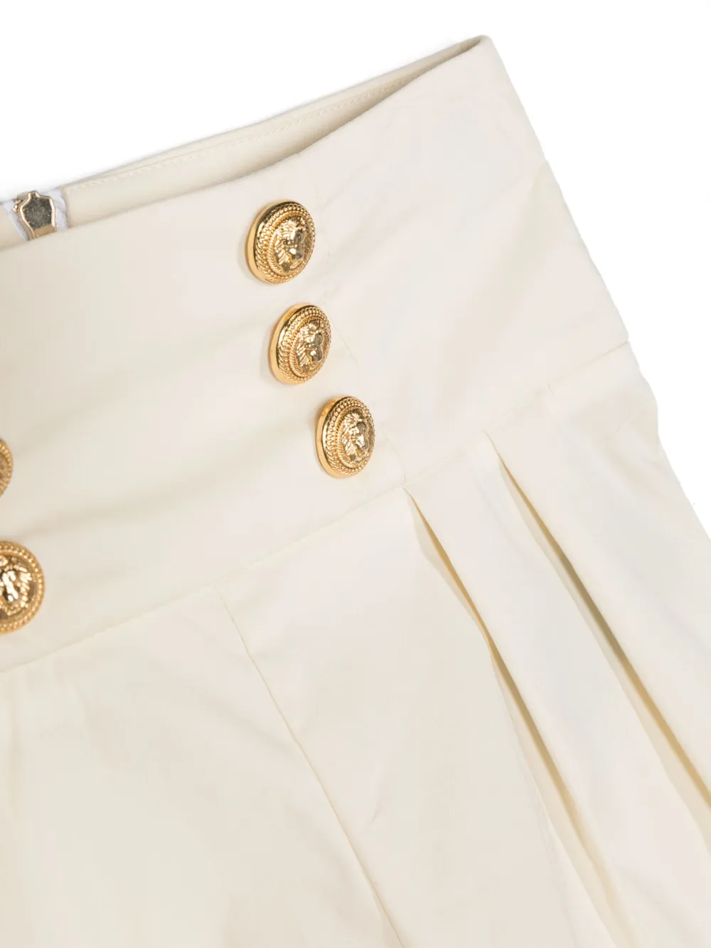 BALMAIN DECORATIVE BUTTON-DETAILING PLEATED SHORTS