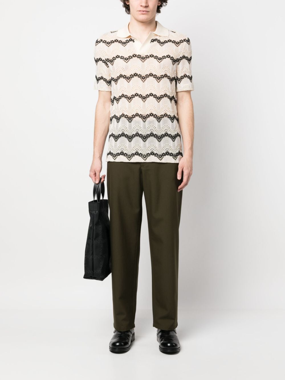 Andersson Bell Poloshirt met geometrisch patroon - Beige