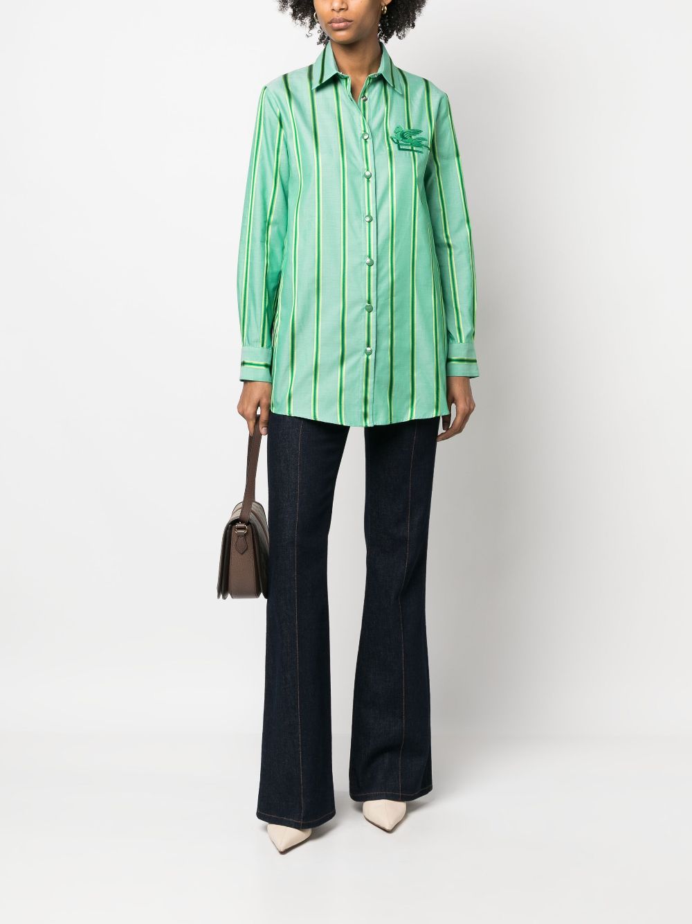 ETRO Blouse met geborduurd logo - Groen