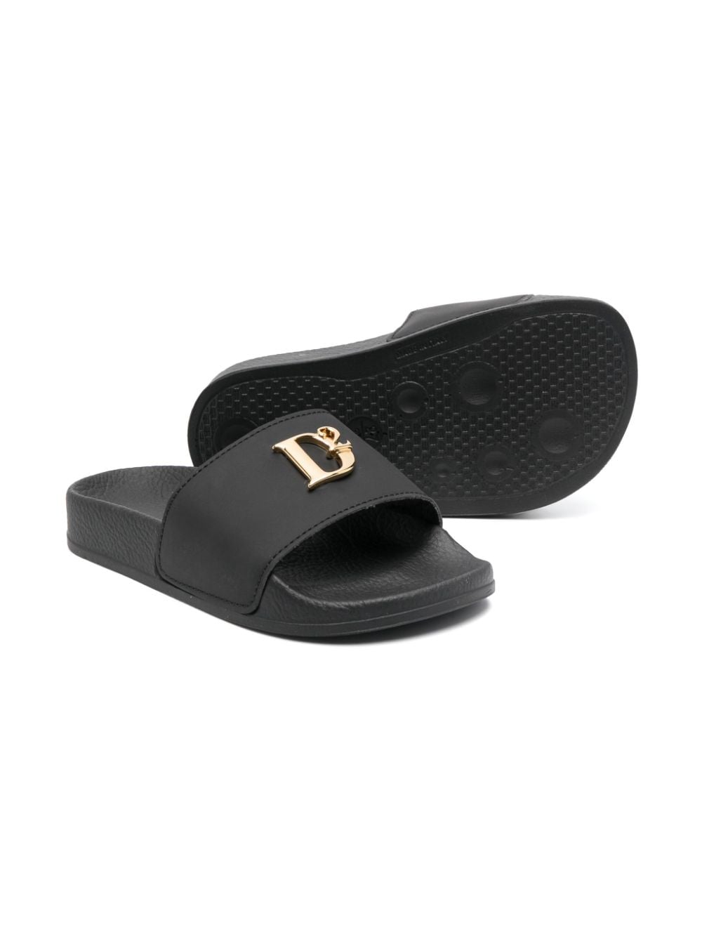 Shop Dsquared2 Logo-detail Open-toe Sandals In Black