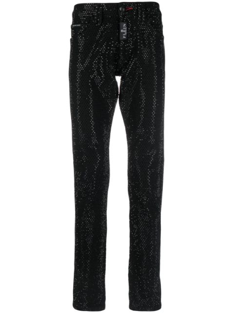 Philipp Plein crystal-embellished straight-leg jeans Men