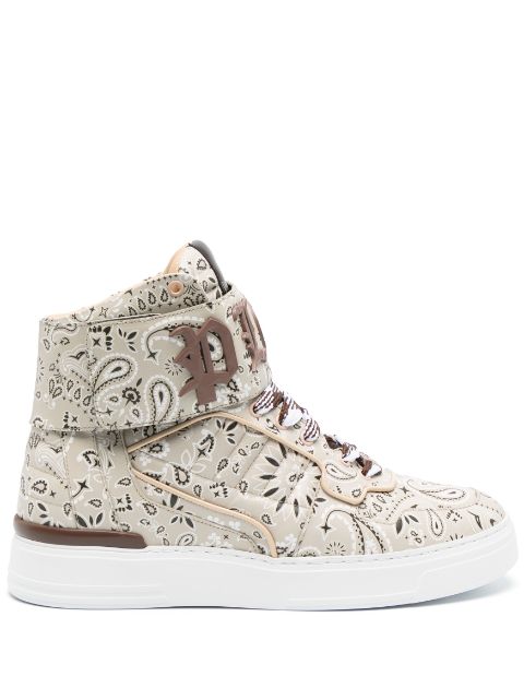 Philipp Plein paisley-print hi-top sneakers Men