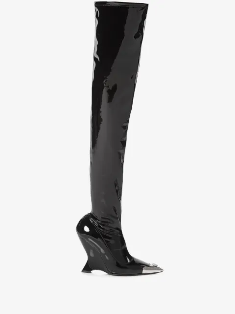 Philipp Plein patent-leather over-knee boots 